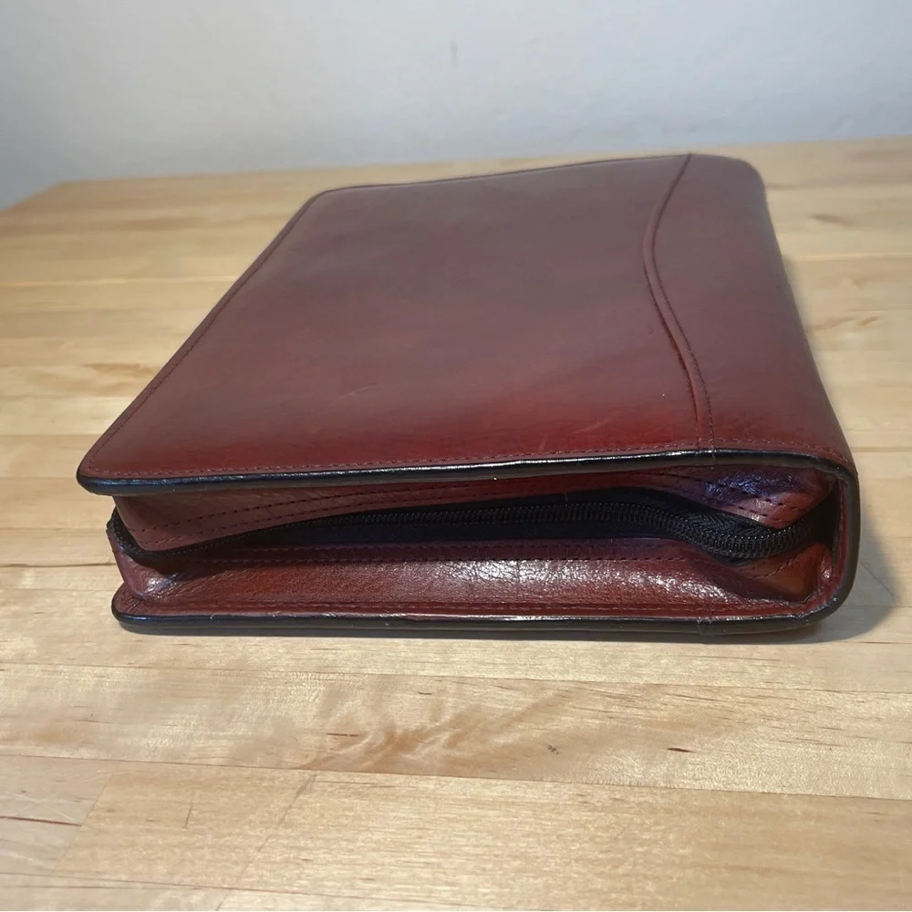 Scully Vintage Burgundy Genuine Leather Planner Binder Executive Organizer